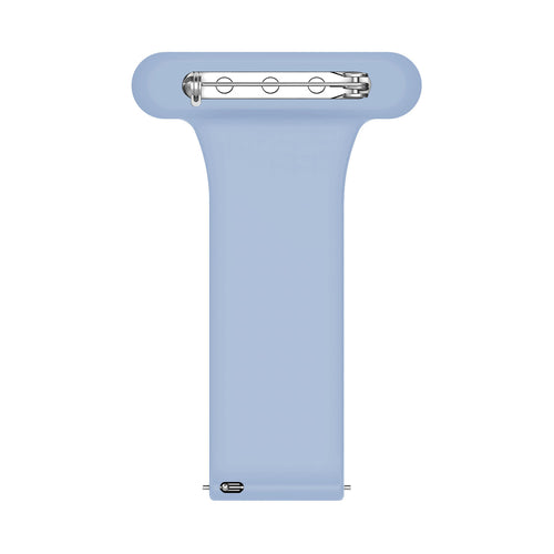 Silicone Nurse Fob, light blue, laid flat, joined, direct top view