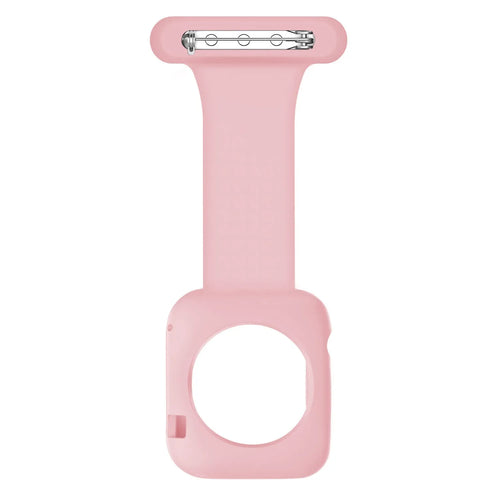 Silicone Nurse Fob, pink, laid flat, joined, direct top view