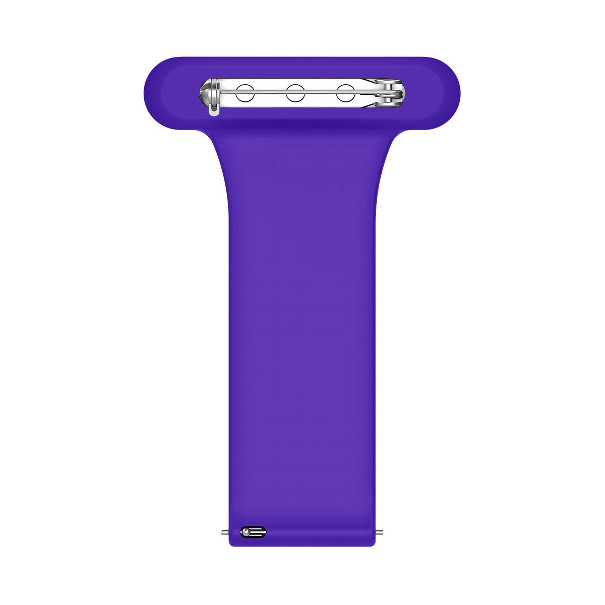Silicone Nurse Fob, purple, laid flat, joined, direct top view
