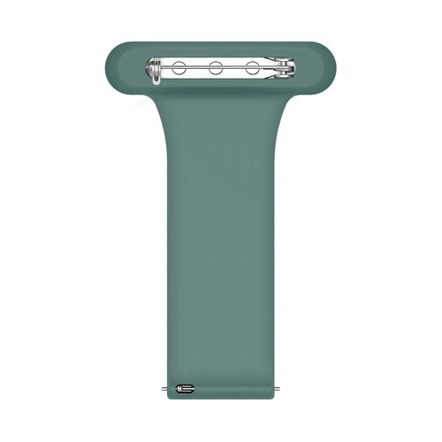 Silicone Nurse Fob, green, laid flat, joined, direct top view