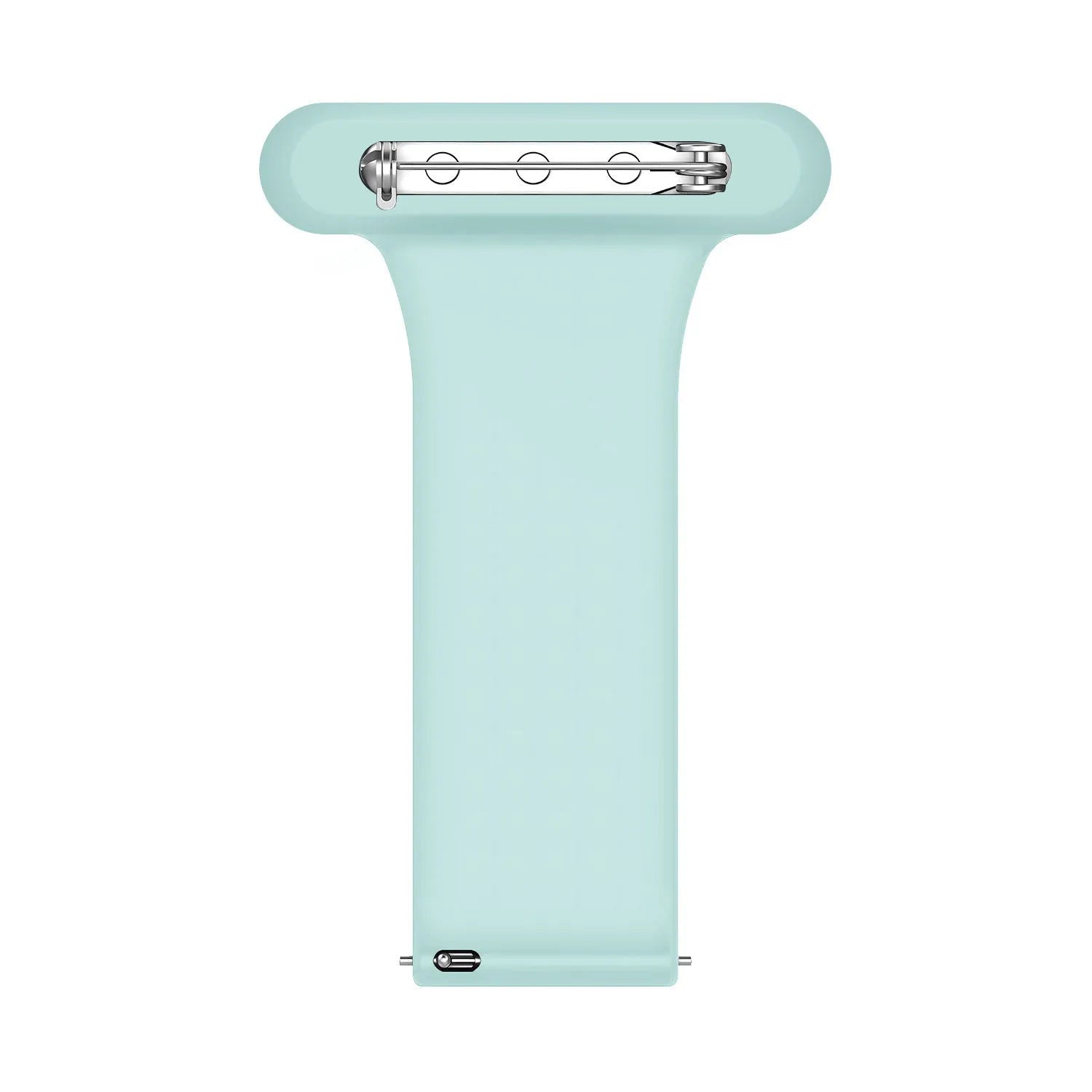Silicone Nurse Fob, light green, laid flat, joined, direct top view
