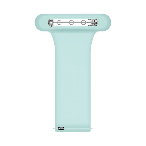 Silicone Nurse Fob, light green, laid flat, joined, direct top view