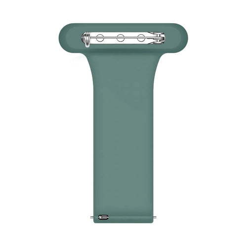 Silicone Nurse Fob, green, laid flat, joined, direct top view
