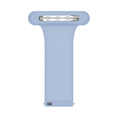 Silicone Nurse Fob, light blue, laid flat, joined, direct top view