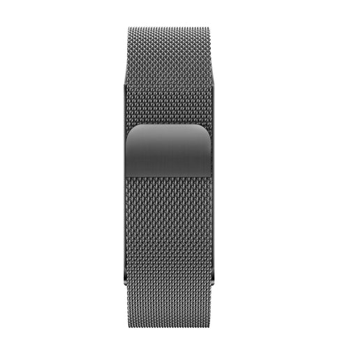 Milanese Loop Strap, black, laid flat, joined, direct top view
