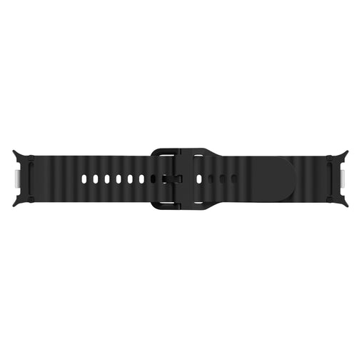 Samsung Galaxy Watch 8 Classic Wave Silikonarmband (Schwarz)