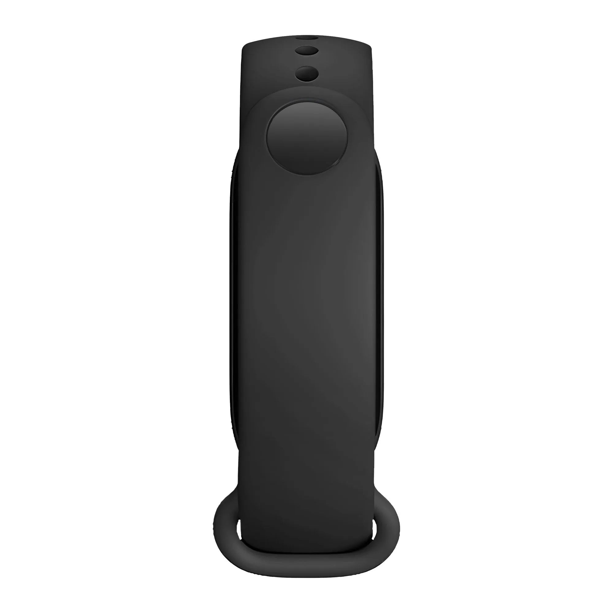 Silicone Strap 'Classic', black, laid flat, joined, direct top view