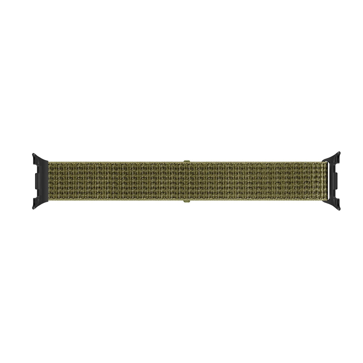 Nylon Strap, olive, laid flat, joined, direct top view