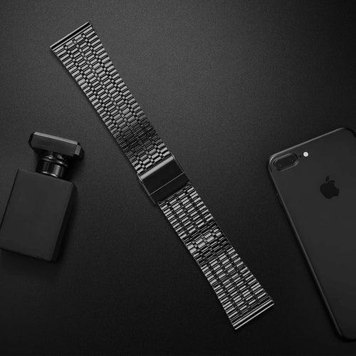 Fine Steel Strap, black, laid flat, joined, direct top view