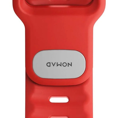 Silicone Strap 'Tempo', coral, laid flat, joined, direct top view