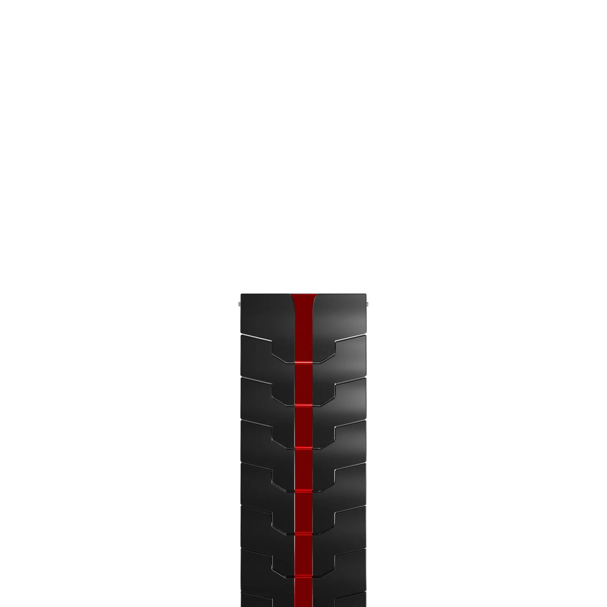 Steel Iron Strap, black/red, laid flat, joined, direct top view