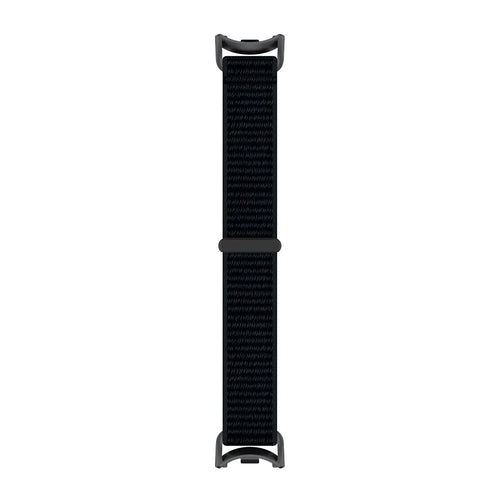 Modern Nylon Strap, black, laid flat, joined, direct top view
