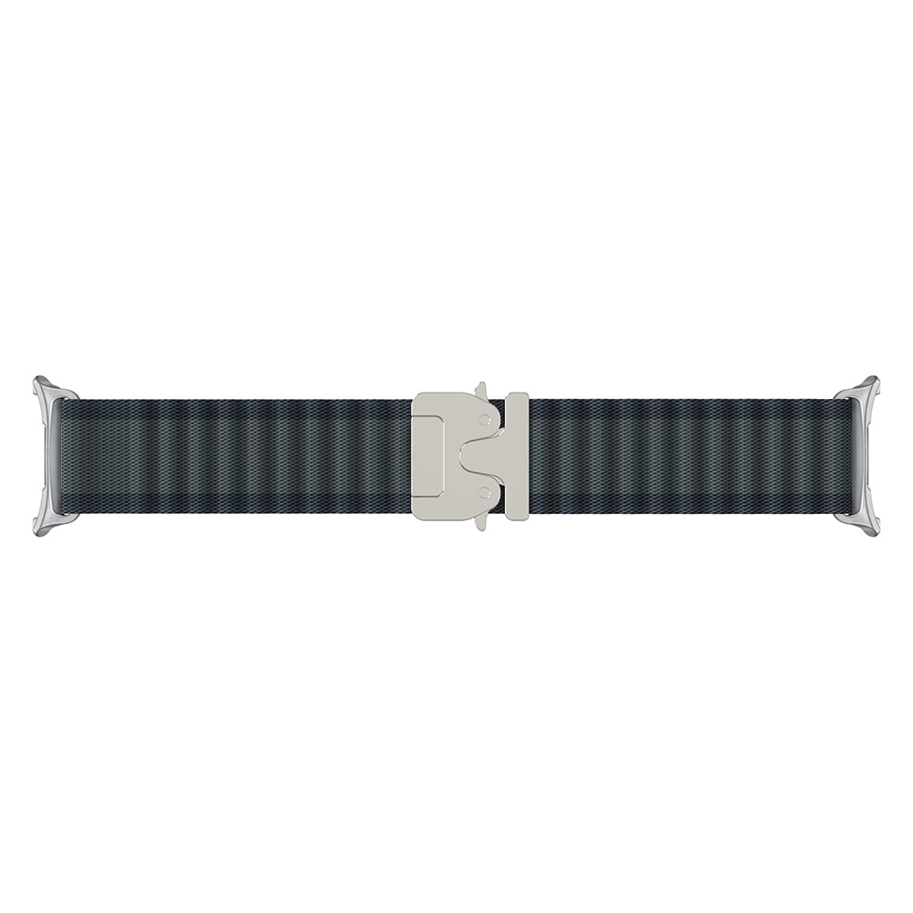 Samsung Galaxy Watch 9 - 40mm Outdoor Nylonarmband mit P-Schnalle (Schwarz mit Silber)