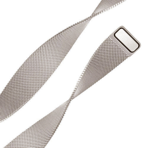 Milanese Strap, starlight, laid flat, joined, direct top view