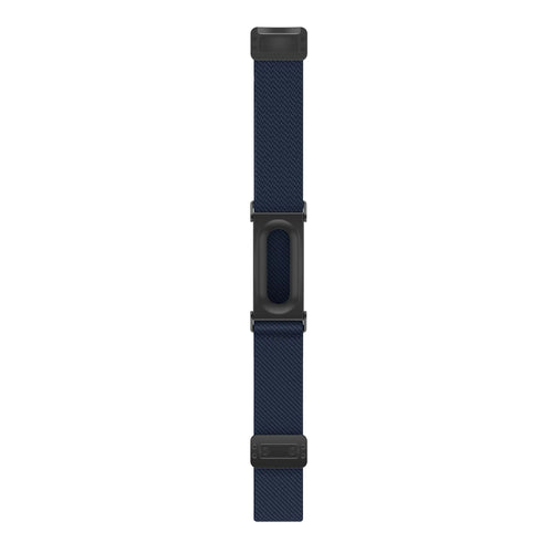 Nylon Strap with D-buckle, dark blue, laid flat, joined, direct top view