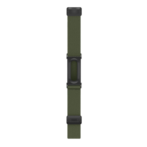 Nylon Strap with D-buckle, army green, laid flat, joined, direct top view