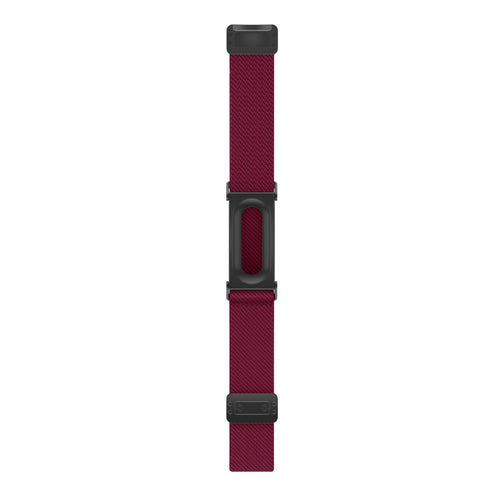 Nylon Strap with D-buckle, wine red, laid flat, joined, direct top view
