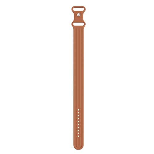 Silicone Strap 'Classic', dark orange, laid flat, joined, direct top view