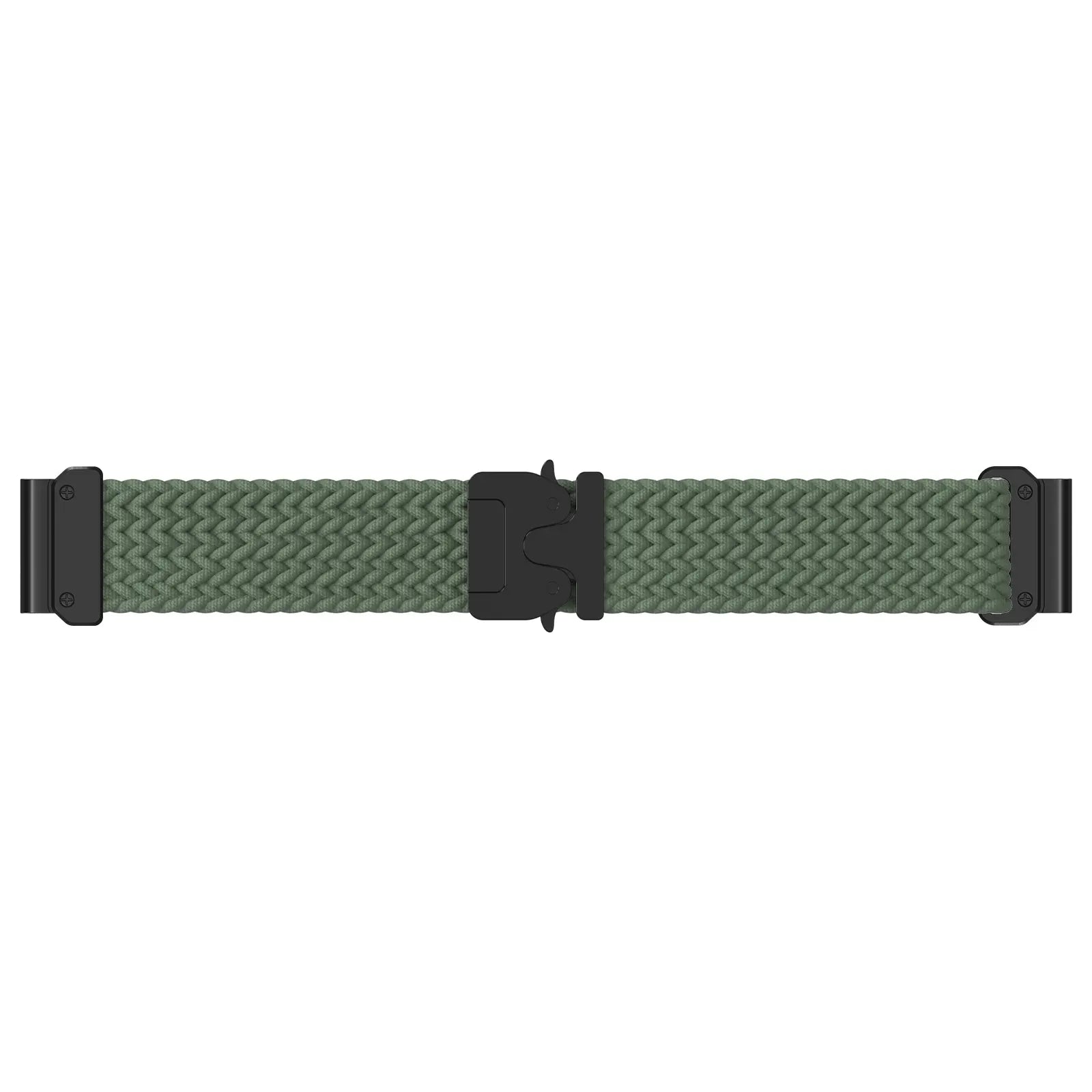 Garmin Forerunner 955 Geflochtenes Armband mit P-Schnalle (Grün mit Schwarz)