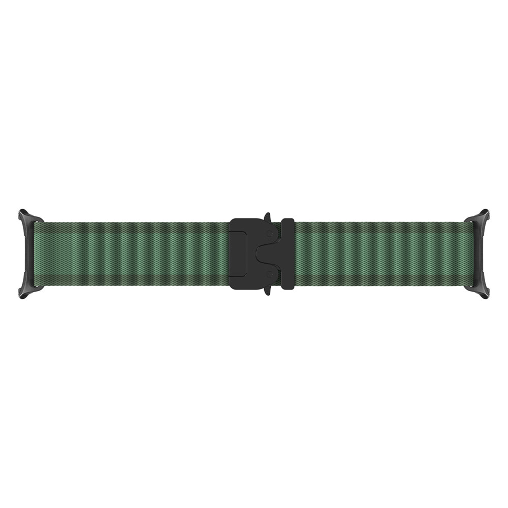 Samsung Galaxy Watch 9 - 44mm Outdoor Nylon Strap with P-Buckle (Green with Black)