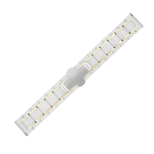 Amazfit Active Ceramic Steel Strap (White/Gold)