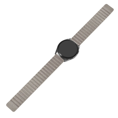 Leather Loop Strap, khaki, laid flat, joined, direct top view