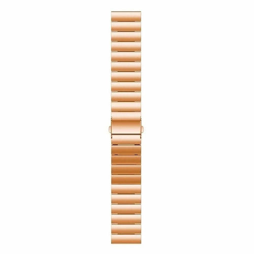 Premium Metal Strap, rose gold, laid flat, joined, direct top view