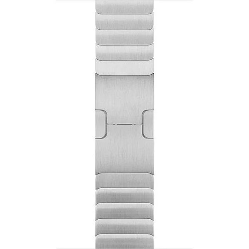 Luxurious Metal Strap, silver, laid flat, joined, direct top view