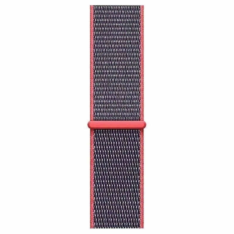 Nylon Strap, coral, laid flat, joined, direct top view