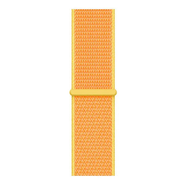 Nylon Strap, light yellow, laid flat, joined, direct top view