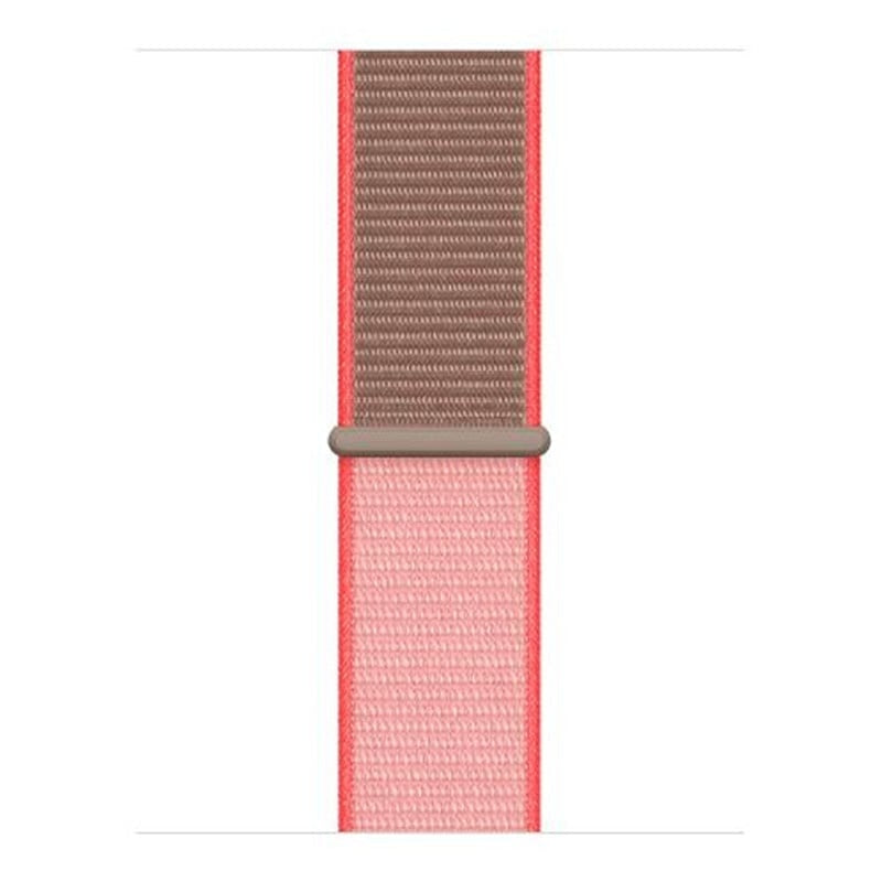 Nylon Strap, neon pink, laid flat, joined, direct top view