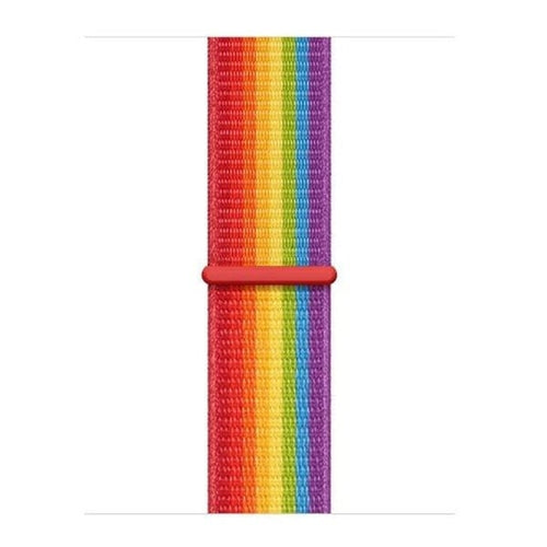 Nylon Strap, rainbow, laid flat, joined, direct top view