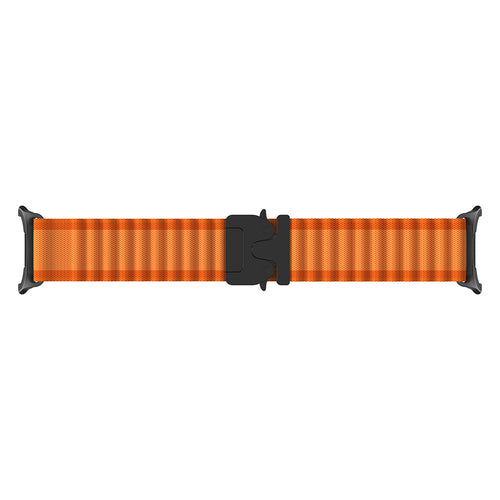 Samsung Galaxy Watch 9 - 44mm Outdoor Nylon Strap with P-Buckle (Orange/Black)
