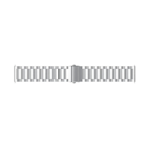 Steel Strap, silver, laid flat, joined, direct top view