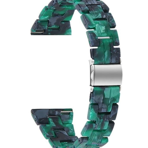 Metal Resin Strap, green, laid flat, joined, direct top view