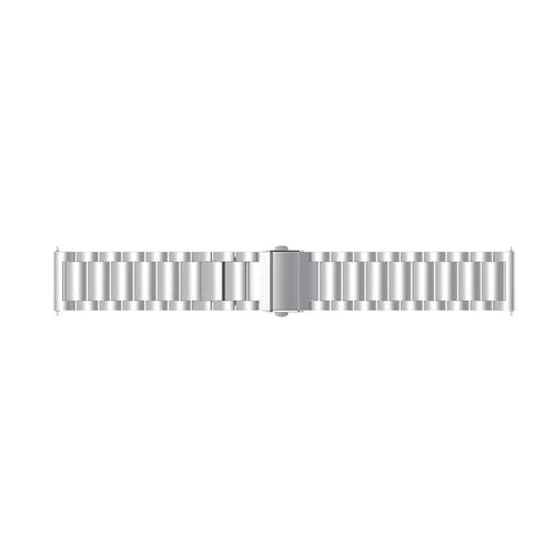 Steel Strap, silver, laid flat, joined, direct top view