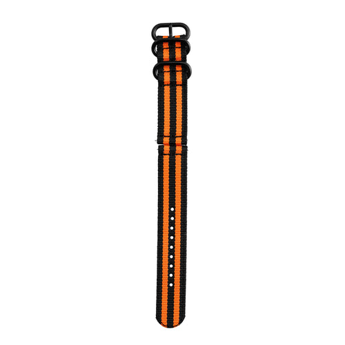 Samsung Galaxy Watch 4 - 44mm Nylon Schnallenarmband (Schwarz/Orange)