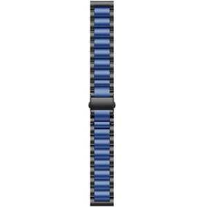 Steel Strap, black/blue, laid flat, joined, direct top view