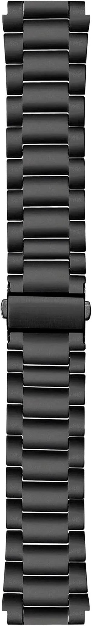 Titanium Strap, black, laid flat, joined, direct top view