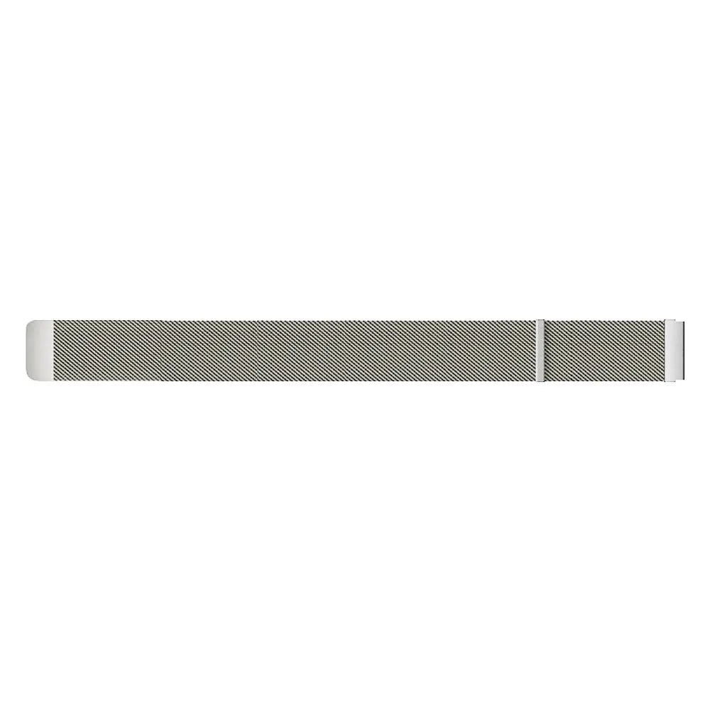 Milanese Strap, titanium, laid flat, joined, direct top view
