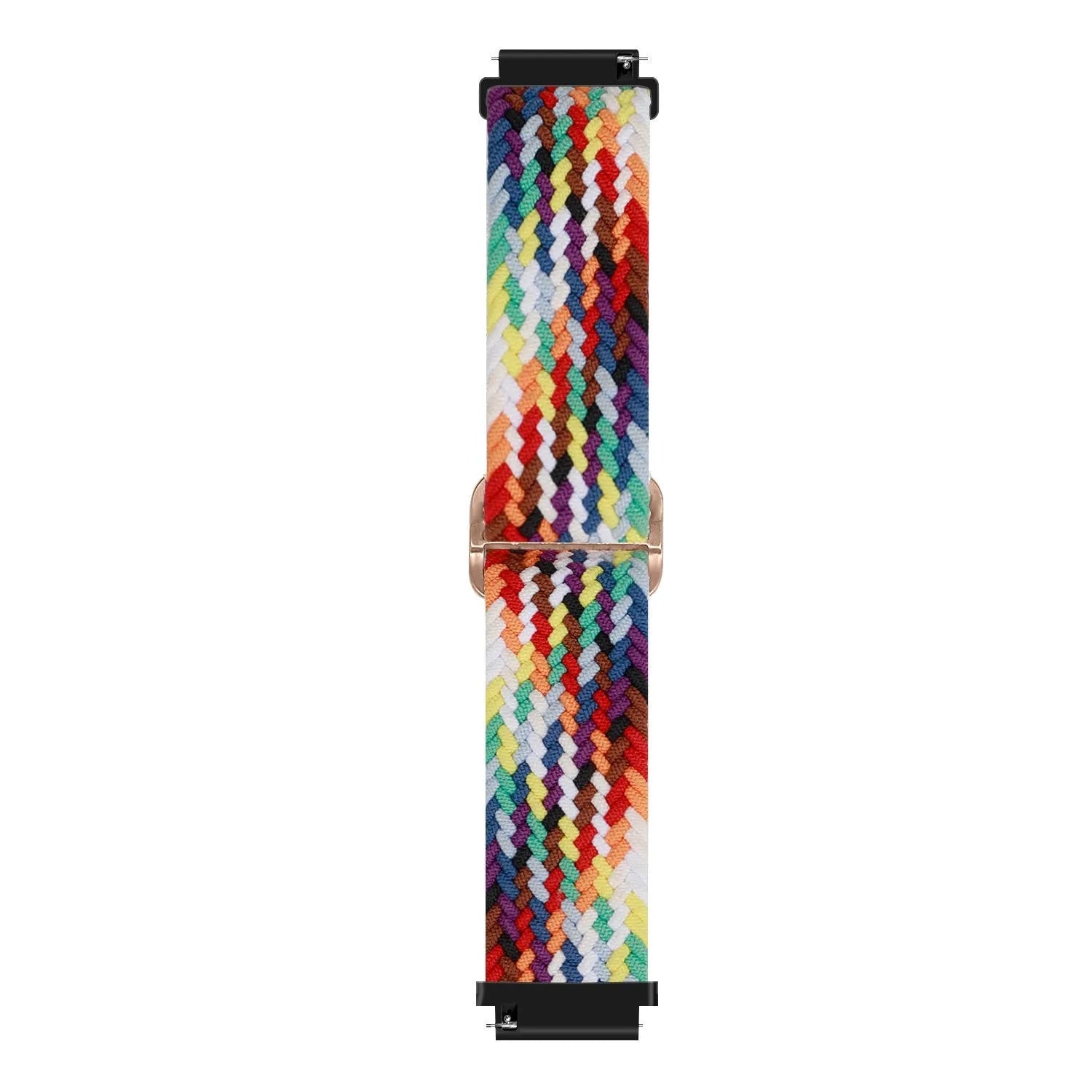Nylon Adjustable Braided Strap, colourful, laid flat, joined, direct top view