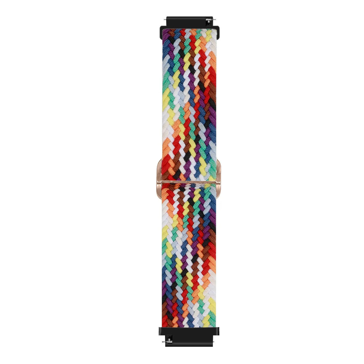 Nylon Adjustable Braided Strap, colourful, laid flat, joined, direct top view