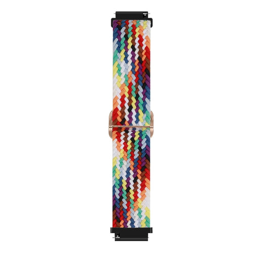 Nylon Adjustable Braided Strap, colourful, laid flat, joined, direct top view