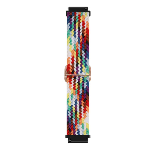 Nylon Adjustable Braided Strap, colourful, laid flat, joined, direct top view