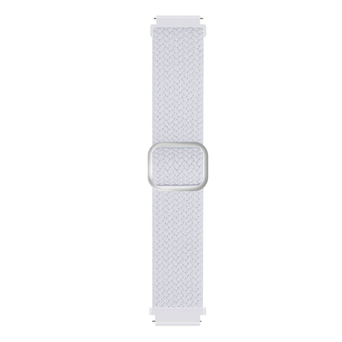 Nylon Adjustable Braided Strap, white, laid flat, joined, direct top view