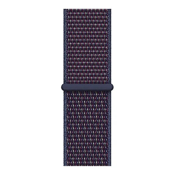 Nylon Strap, indigo blue, laid flat, joined, direct top view