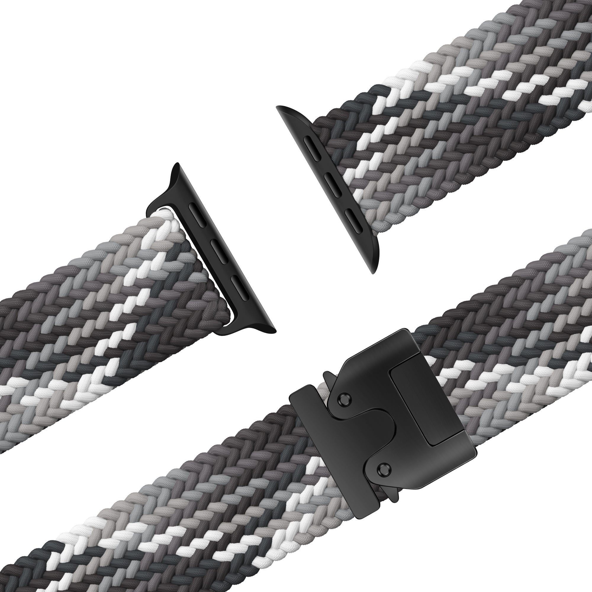 Bandz Apple Watch Ultra Geflochtenes Armband mit P-Schnalle (Mandala Schwarz)
