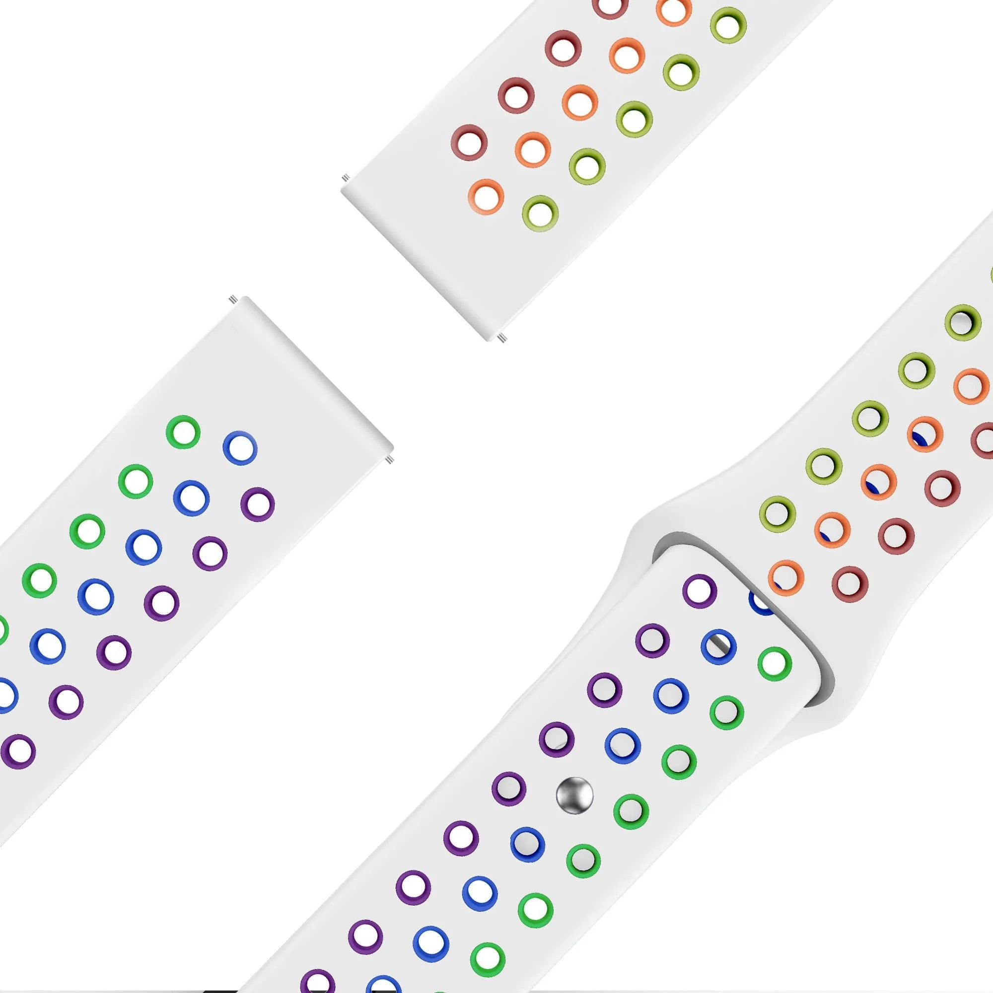 Bandz Coros Pace 2 Sportarmband 'Deluxe' (Weiß/Regenbogen)