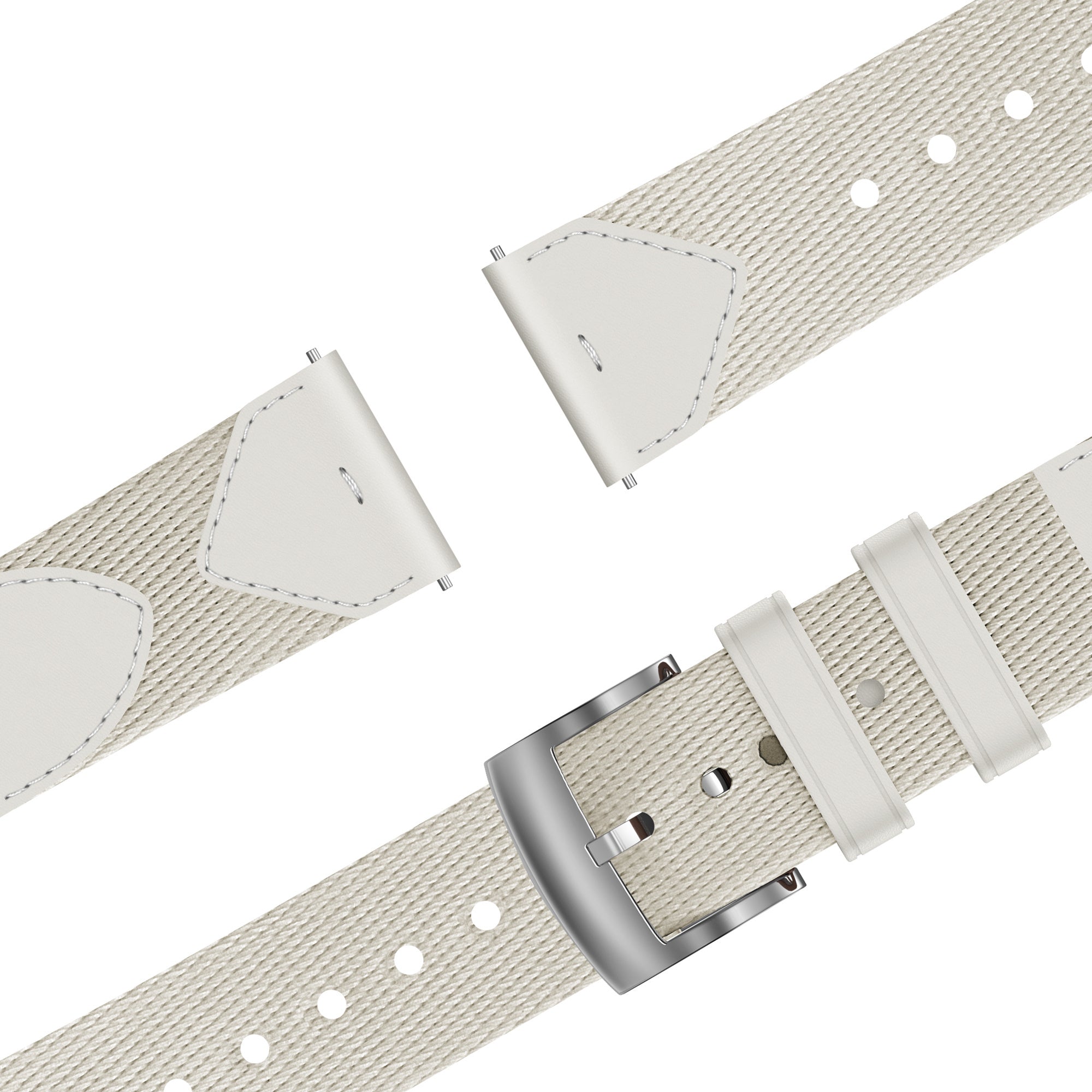 Bandz Huawei Watch GT 5 Pro - 42mm Leather Hybrid Strap 'Easy Fit' (Starlight)