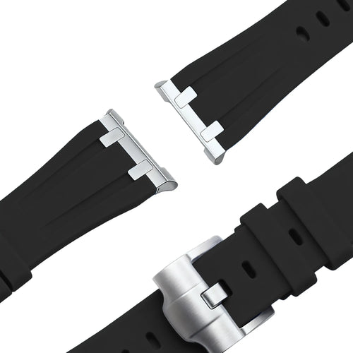 Bandz Samsung Galaxy Watch 8 - 44mm Silicone Strap 'Luxe Liquid' (Black)